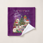dogs Merry christmas Light Badhandtuch Set (Waschlappen)