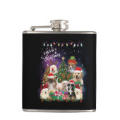 dogs Merry christmas Light Flachmann (Vorderseite)