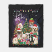dogs Merry christmas Light Fleecedecke (Vorderseite)