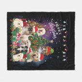 dogs Merry christmas Light Fleecedecke (Vorderseite (Horizontal))