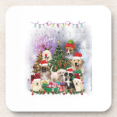 dogs Merry christmas Light Getränkeuntersetzer (Vorderseite)