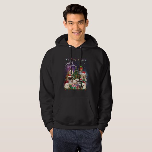 dogs Merry christmas Light Hoodie (Vorne ganz)