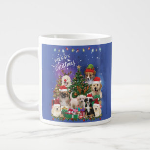 dogs Merry christmas Light Jumbo-Tasse