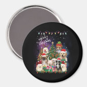 dogs Merry christmas Light Magnet (Vorderseite/Rückseite)
