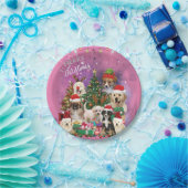 dogs Merry christmas Light Pappteller (Party)