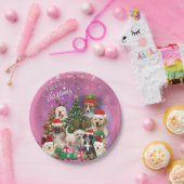 dogs Merry christmas Light Pappteller (Party)