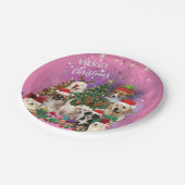 dogs Merry christmas Light Pappteller (Schrägansicht)