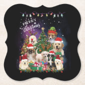 dogs Merry christmas Light Untersetzer (Vorderseite)