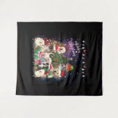 dogs Merry christmas Light Wandteppich (Vorderseite (Horizontal))