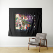 dogs Merry christmas Light Wandteppich (Beispiel (Horizontal))