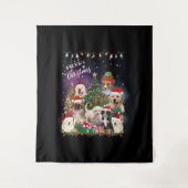 dogs Merry christmas Light Wandteppich (Vorderseite)