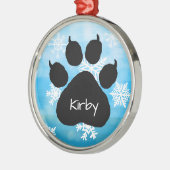 Dog's Name Personalisiert Paw Print Weihnachten Ornament Aus Metall (Links)