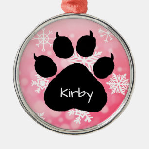 Dog's Name Personalisiert Paw Print Weihnachten Ornament Aus Metall