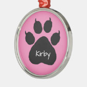 Dog's Name Personalisiert Paw Print Weihnachten Ornament Aus Metall (Links)
