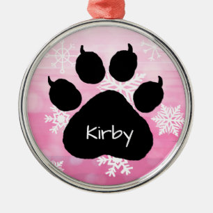 Dog's Name Personalisiert Paw Print Weihnachten Ornament Aus Metall