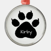 Dog's Name Personalisiert Paw Print Weihnachten Ornament Aus Metall (Vorne)