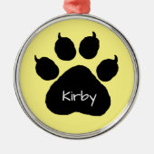 Dog's Name Personalisiert Paw Print Weihnachtsmeta Ornament Aus Metall (Vorne)