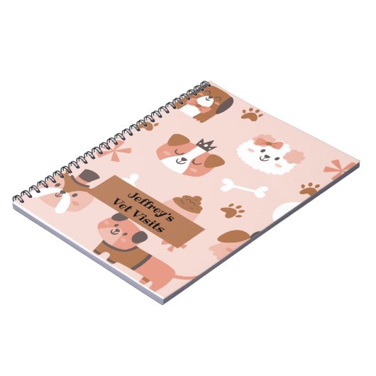 Dog's Notebook Personalisiert oder für Vet-Besuche Notizblock (Linke Seite)