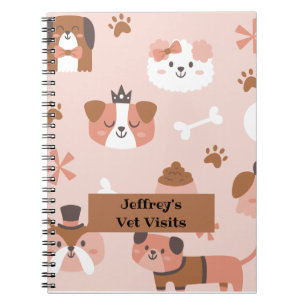 Dog's Notebook Personalisiert oder für Vet-Besuche Notizblock