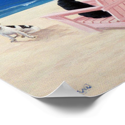 Dogs on Deck Chairs Poster (Ecke)