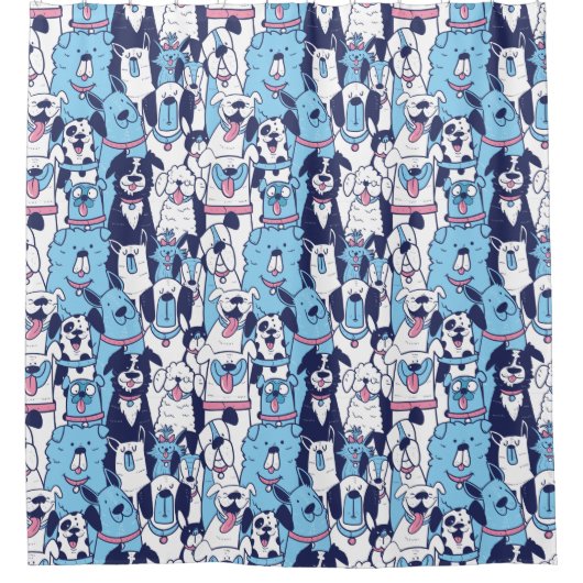Dogs Pattern Duschvorhang (Vorderseite)