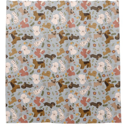 Dogs Pattern Duschvorhang (Vorderseite)