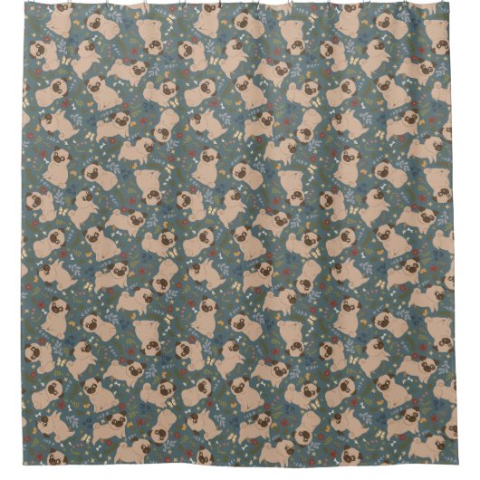 Dogs Pattern Duschvorhang (Vorderseite)