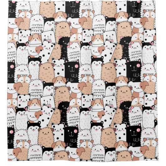 Dogs Pattern Duschvorhang (Vorderseite)