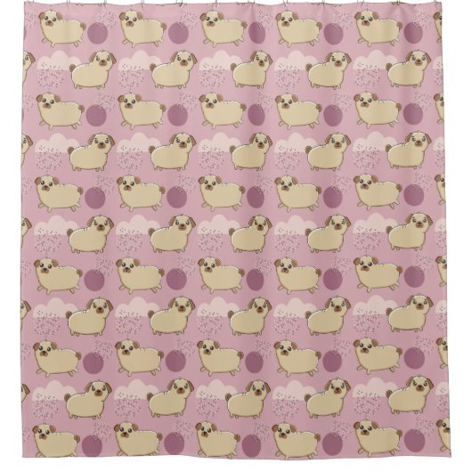Dogs Pattern Duschvorhang (Vorderseite)