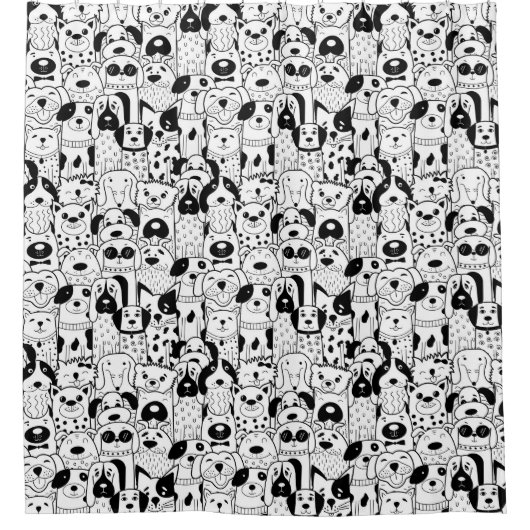 Dogs Pattern Duschvorhang (Vorderseite)