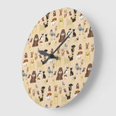 dogs pattern große wanduhr (Winkel)