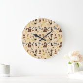 dogs pattern große wanduhr (Zuhause)