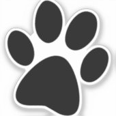 Dog's Paw Print Aufkleber (Vorderseite)