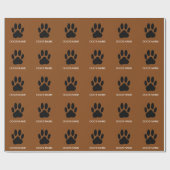 Dog's Pawprint Schwarz und Braun Version Geschenkpapier (Flach)
