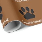 Dog's Pawprint Schwarz und Braun Version Geschenkpapier (Rolleneckpunkt)