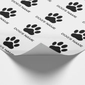Dog's Pawprint Schwarz-Weiß-Version Geschenkpapier (Ecke)