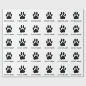 Dog's Pawprint Schwarz-Weiß-Version Geschenkpapier (Flach)