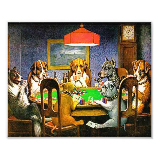 Dogs Playing Poker Fotodruck (Vorne)