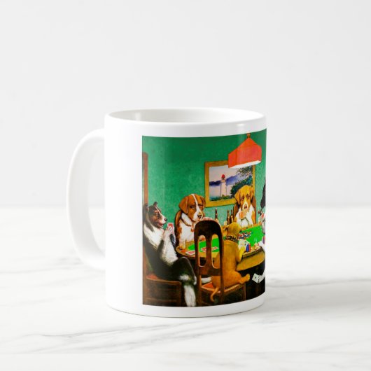 Dogs Playing Poker Kaffeetasse (Vorderseite Links)