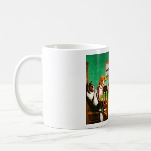 Dogs Playing Poker Kaffeetasse (Links)