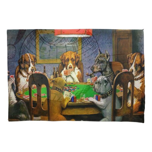 Dogs Playing Poker Kissenbezug (Vorderseite)