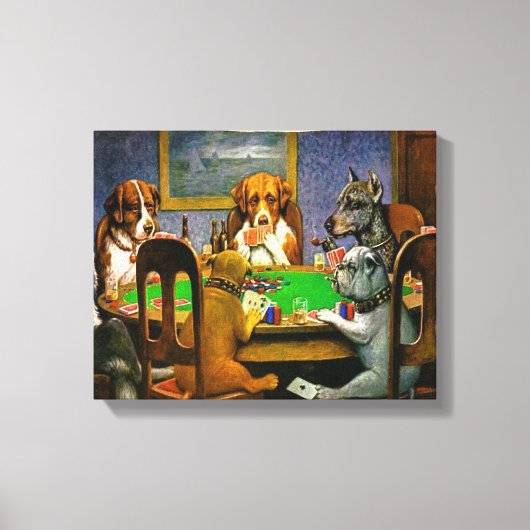 Dogs Playing Poker Leinwanddruck (Vorderseite)