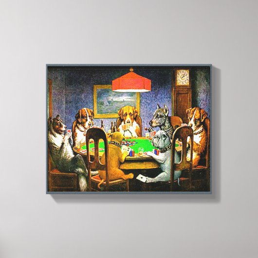 Dogs Playing Poker Leinwanddruck (Vorderseite)