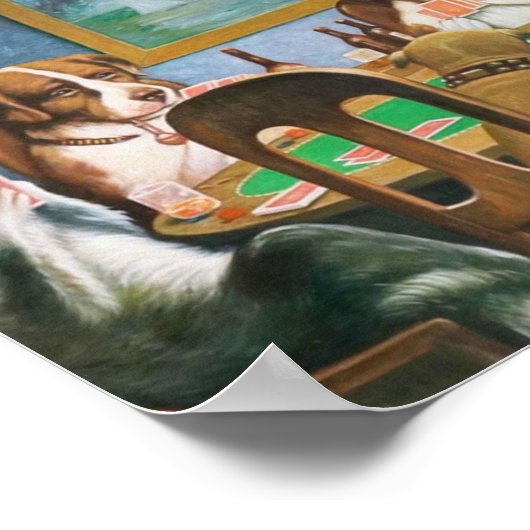 Dogs Playing Poker Poster (Ecke)
