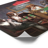 Dogs Playing Poker Poster (Ecke)