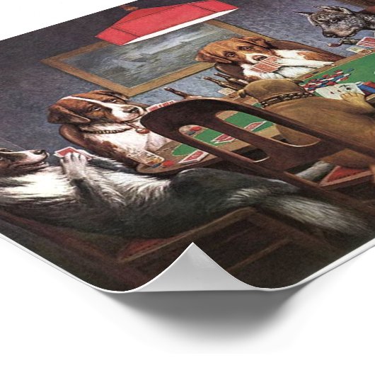 Dogs Playing Poker Poster (Ecke)