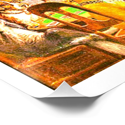 Dogs Playing Poker Poster (Ecke)