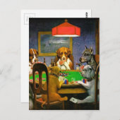 Dogs Playing Poker Postkarte (Vorne/Hinten)