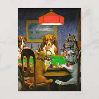 Dogs Playing Poker Postkarte