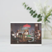 Dogs Playing Poker Postkarte (Stehend Vorderseite)